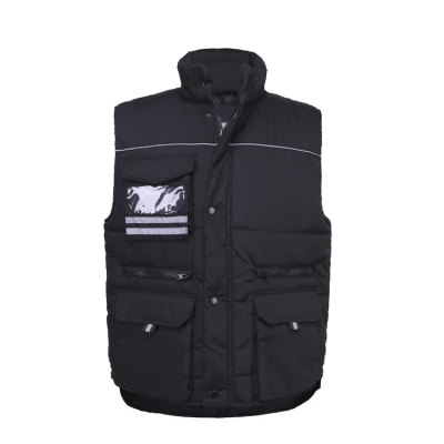 Custom Logo Top Quality Cotton Work Vest with Many Pockets